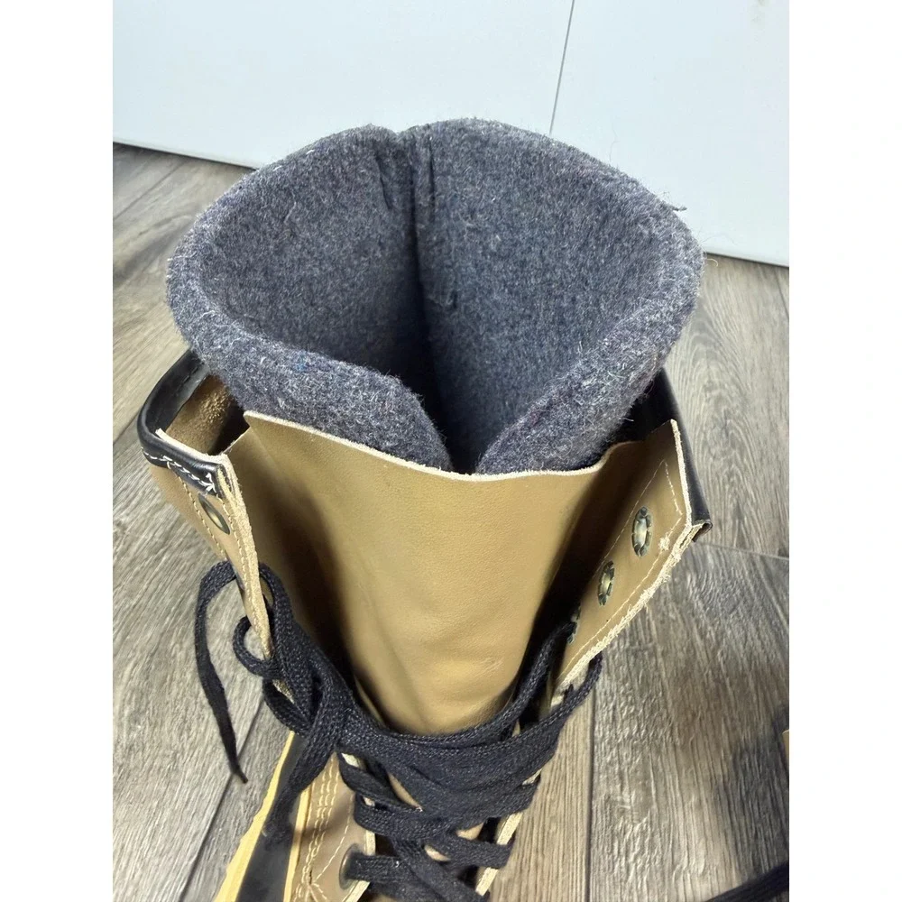 Sorel Vintage Caribou Pac Boots Tan Black Size 12 Winter Snow Waterproof Mens